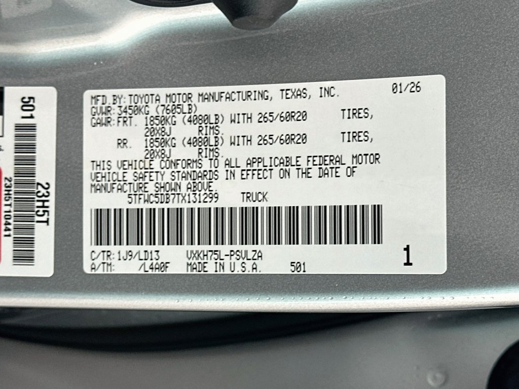 Certified 2026 Toyota Tundra Limited w/ Limited PVM Package AWD/4WD image 32