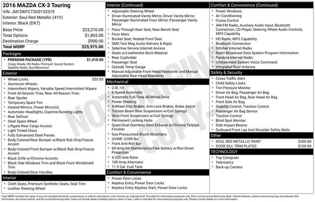 Used 2016 MAZDA CX-3 Touring w/ Premium Package image 30