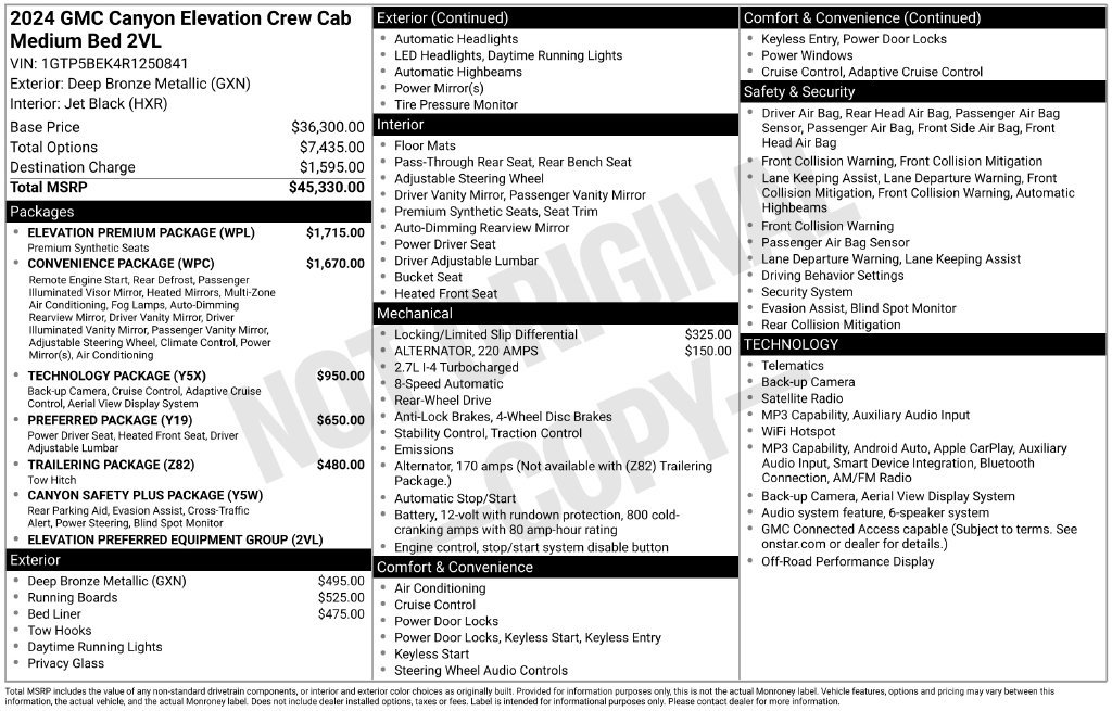 Used 2024 GMC Canyon Elevation w/ Elevation Premium Package RWD image 12