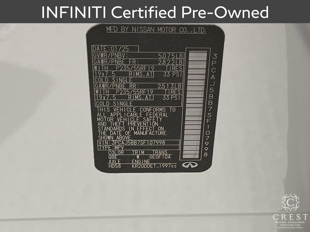 Certified 2025 INFINITI QX50 Luxe AWD/4WD image 33