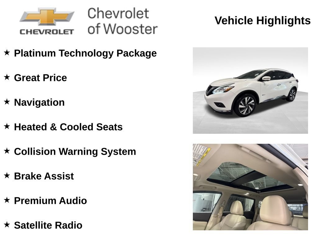 Used 2016 Nissan Murano Platinum w/ Platinum Technology Package AWD/4WD image 2