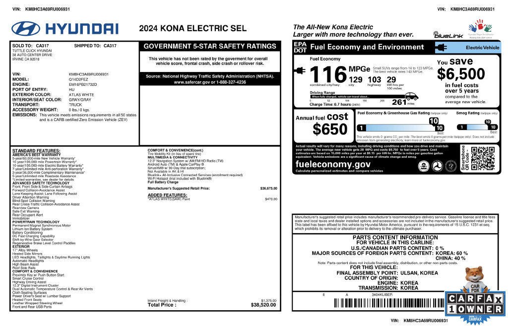 Used 2024 Hyundai Kona SEL FWD image 4