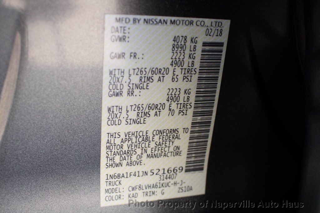 Used 2018 Nissan Titan SL w/ Midnight Edition AWD/4WD image 49
