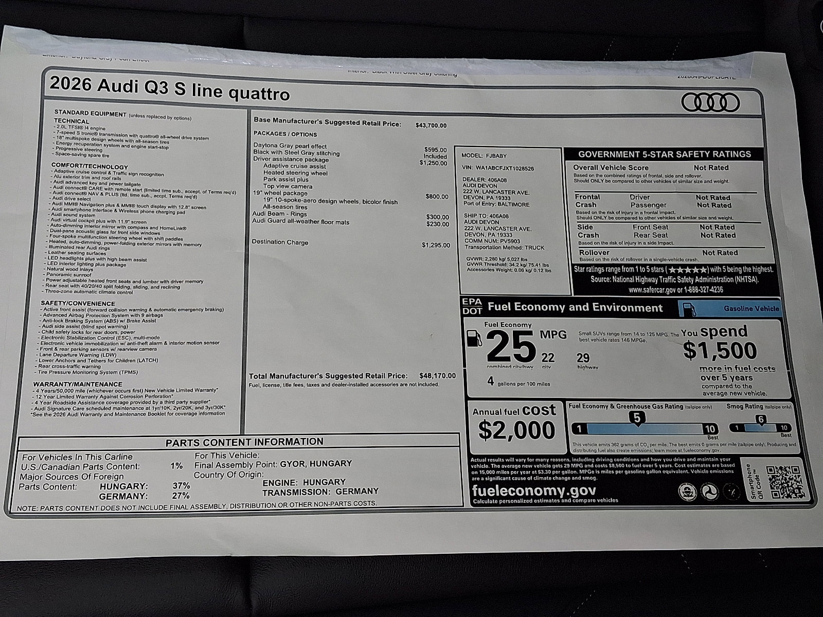 New 2026 Audi Q3 quattro 2.0T image 20