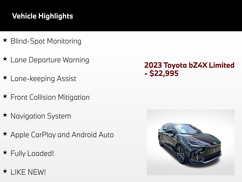 Used 2023 Toyota bZ4X FWD w/ Weather Package image 82