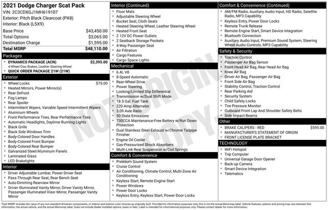 Used 2021 Dodge Charger Scat Pack w/ Dynamics Package RWD image 34