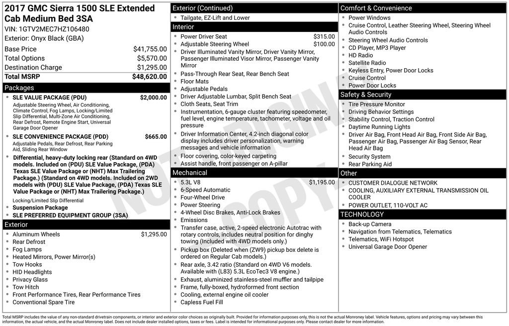 Used 2017 GMC Sierra 1500 SLE w/ SLE Value Package image 2