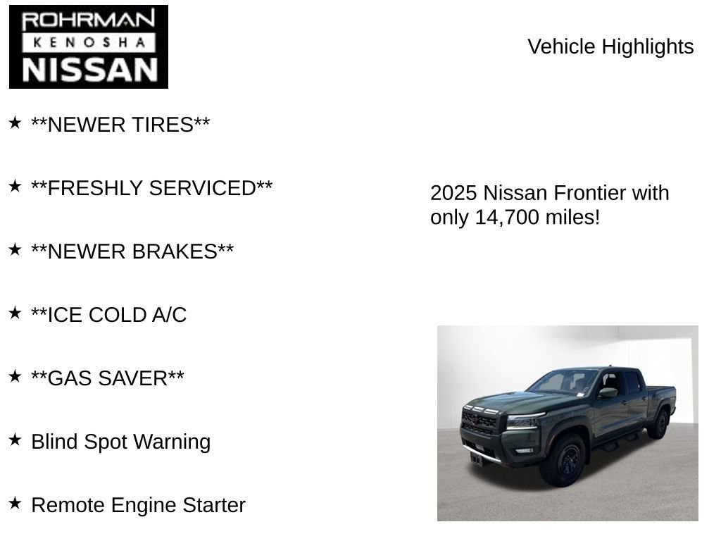 Certified 2025 Nissan Frontier PRO-4X AWD/4WD image 8