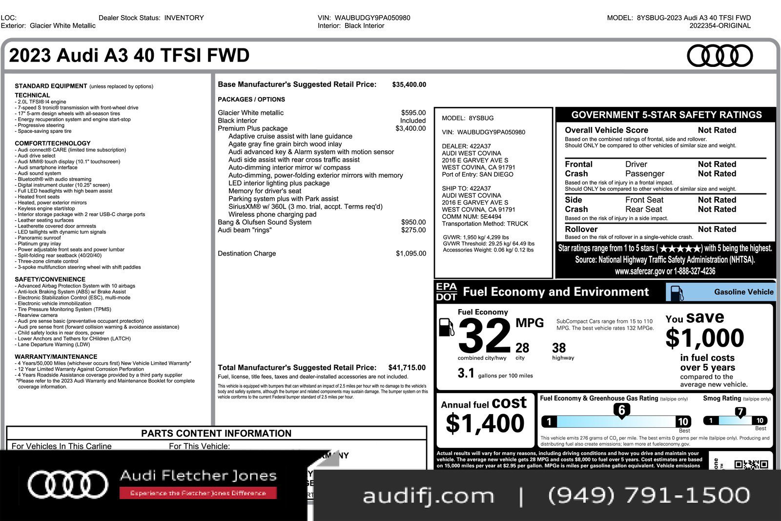 Used 2023 Audi A3 2.0T Premium Plus w/ Premium Plus Package image 25