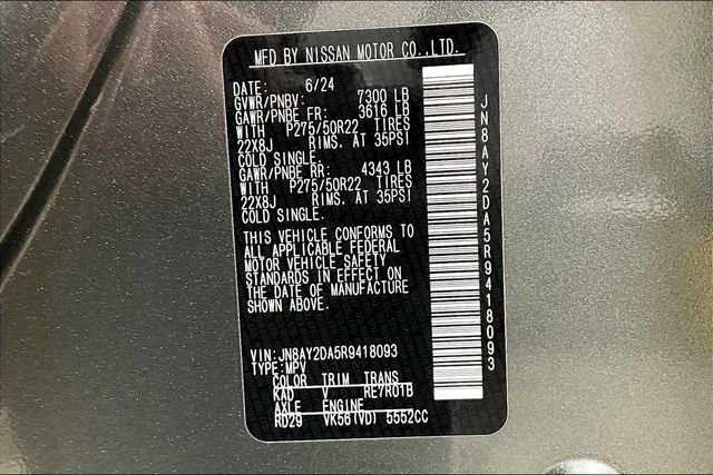 Used 2024 Nissan Armada Platinum w/ Captain's Chairs Package image 33