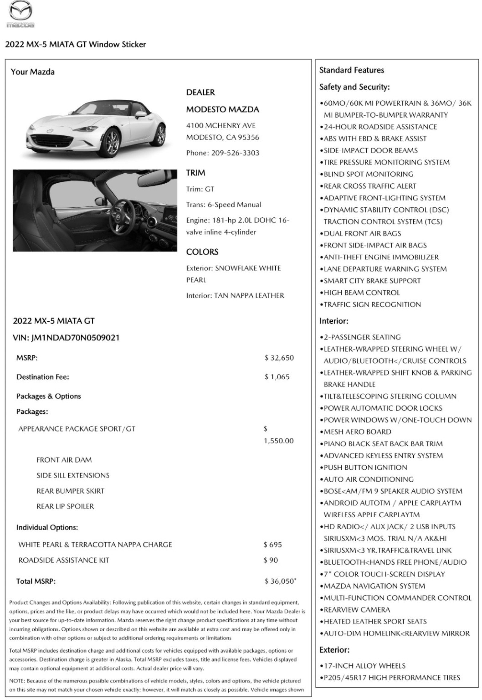 Used 2022 MAZDA MX-5 Miata Grand Touring w/ Appearance Package image 46