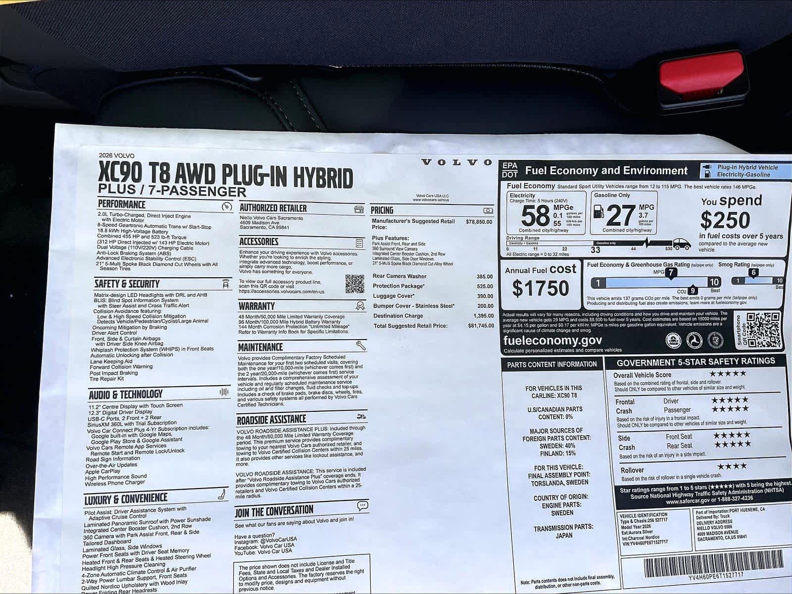 New 2026 Volvo XC90 T8 Plus w/ Protection Package AWD/4WD image 37