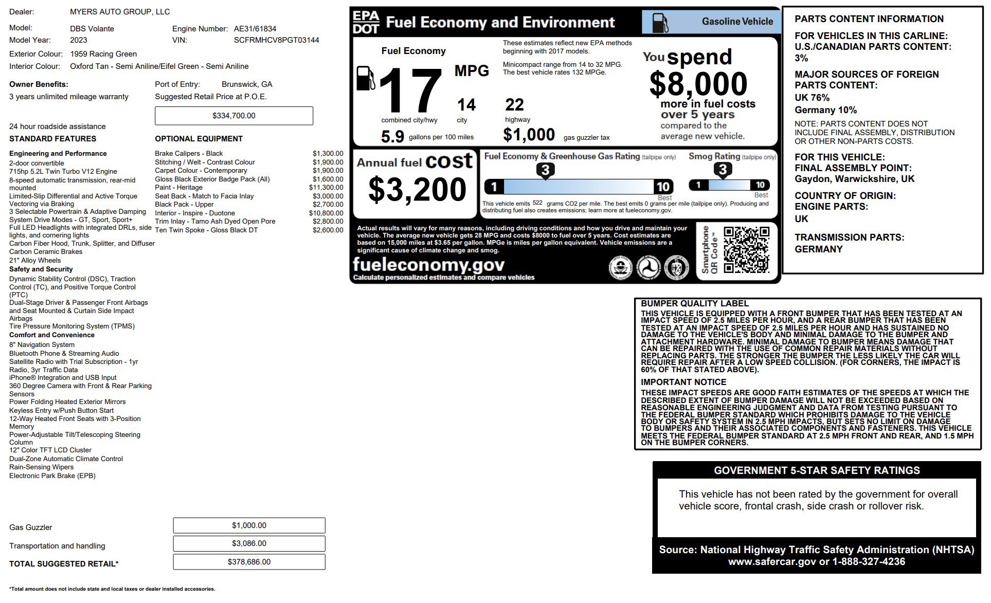 Used 2023 Aston Martin DBS Superleggera Volante image 34