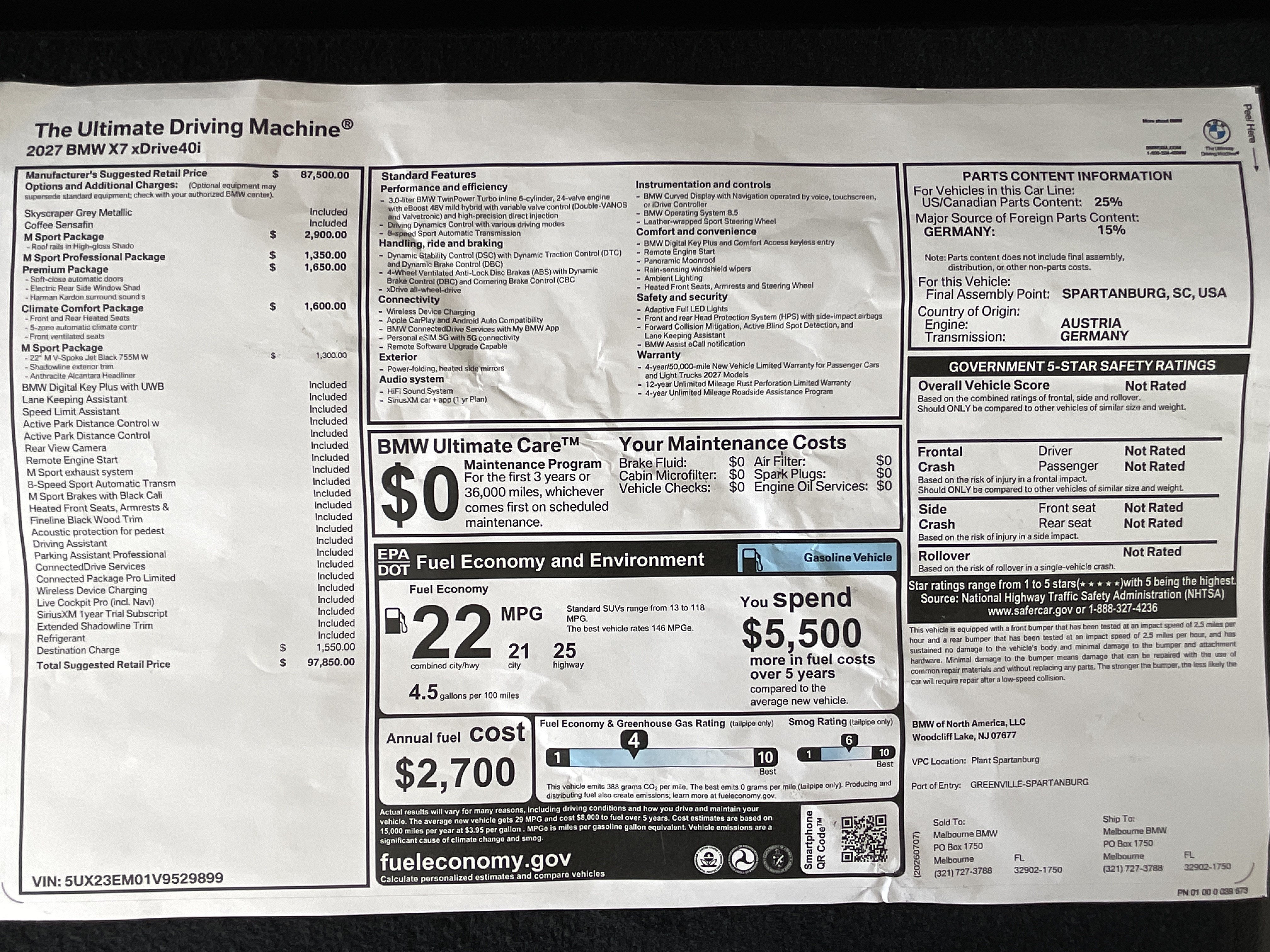 New 2027 BMW X7 xDrive40i w/ M Sport Package AWD/4WD image 39