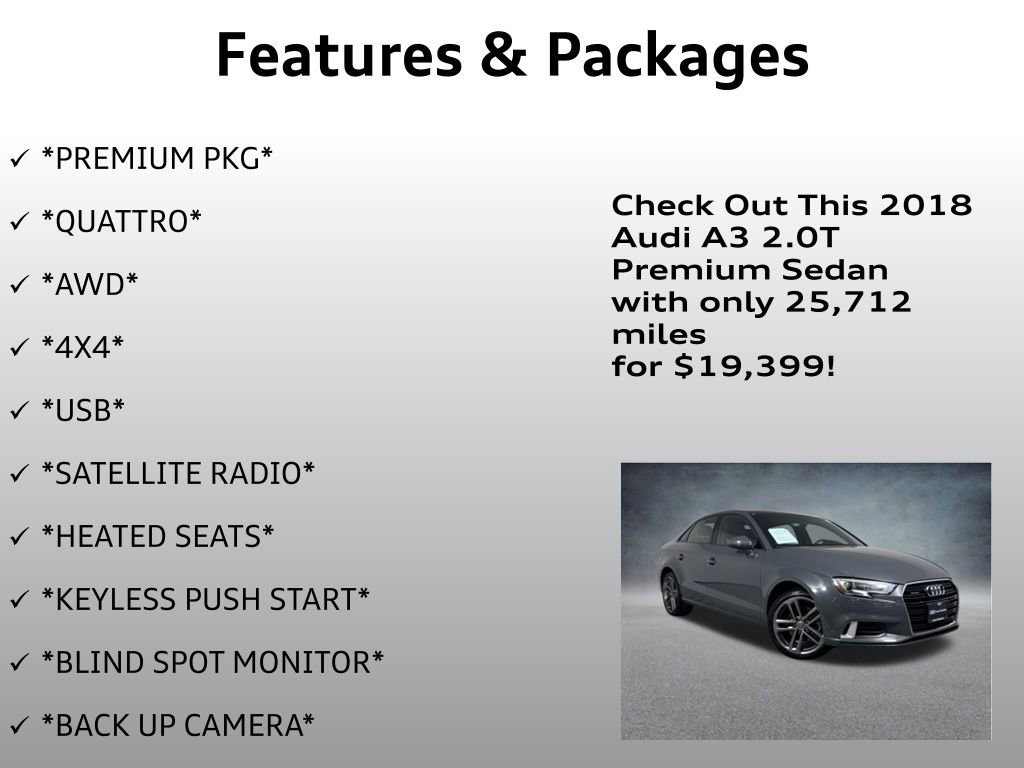 Used 2018 Audi A3 2.0T Premium w/ Convenience Package image 4