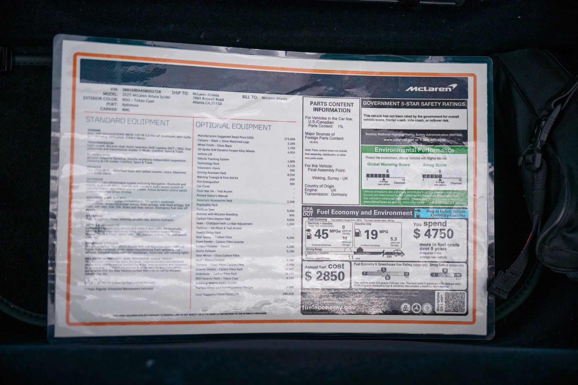 Used 2025 McLaren Artura Spider RWD image 61