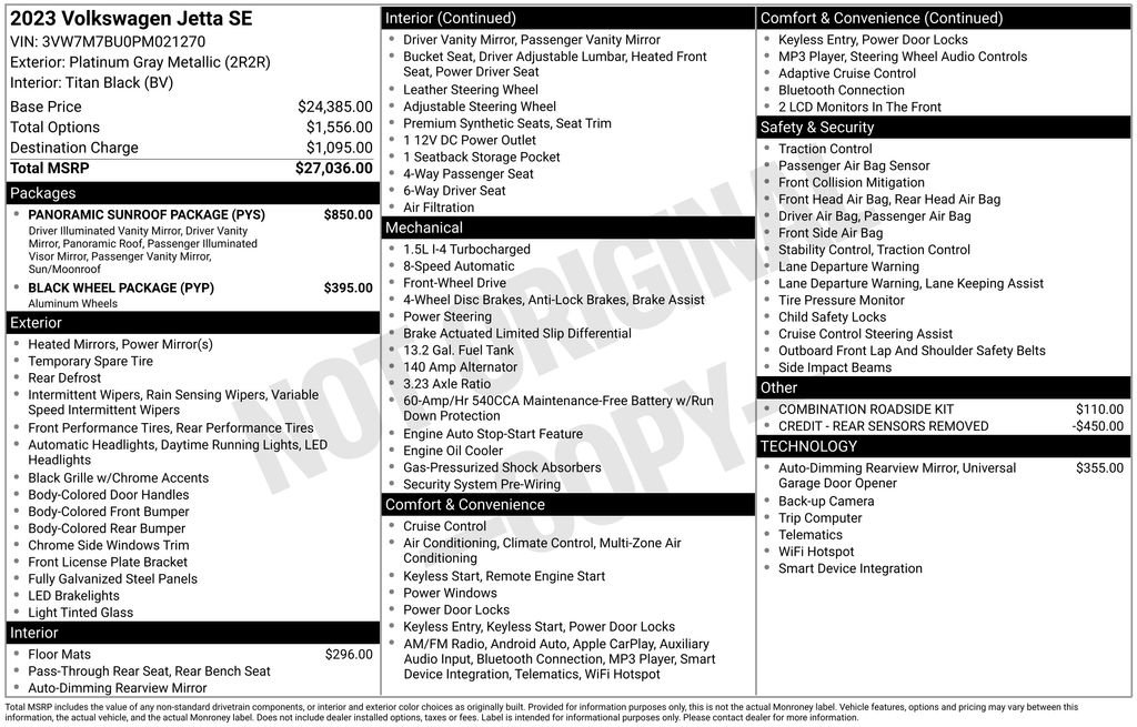 Used 2023 Volkswagen Jetta SE w/ Panoramic Sunroof Package image 45