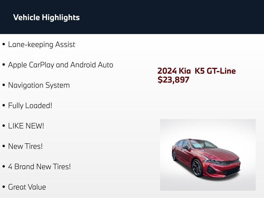 Used 2024 Kia K5 GT-Line w/ GT-Line Premium Package FWD image 4