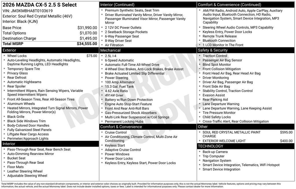 New 2026 MAZDA CX-5 Select image 32