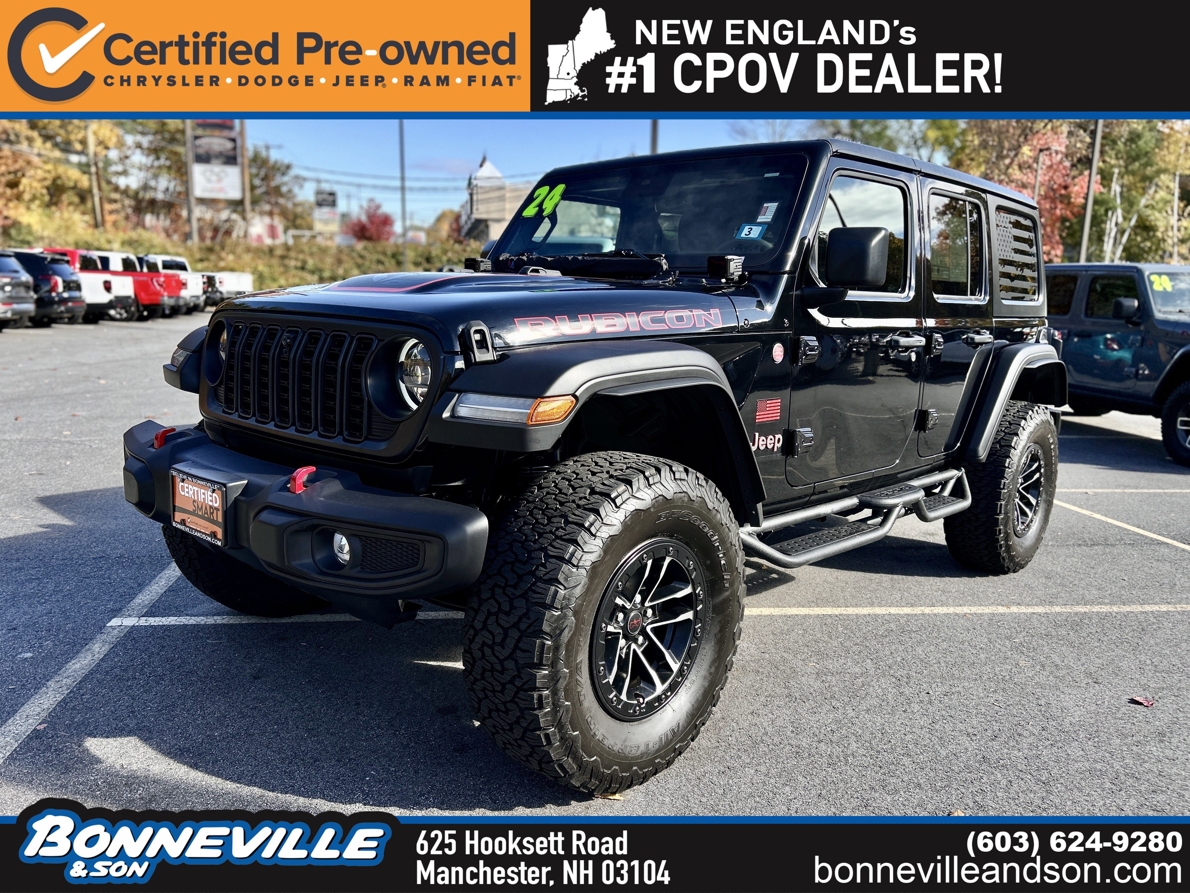 Certified 2024 Jeep Wrangler Unlimited Rubicon w/ XTREMEE 35" Tire Package