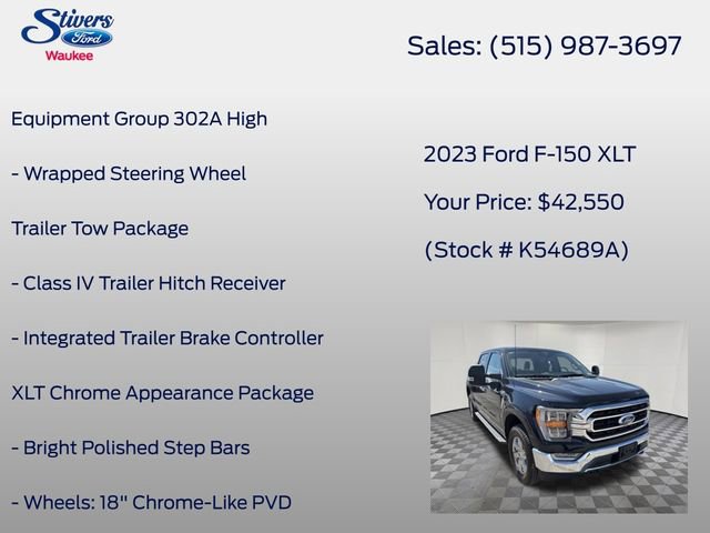 Certified 2023 Ford F150 XLT w/ Equipment Group 302A High image 12