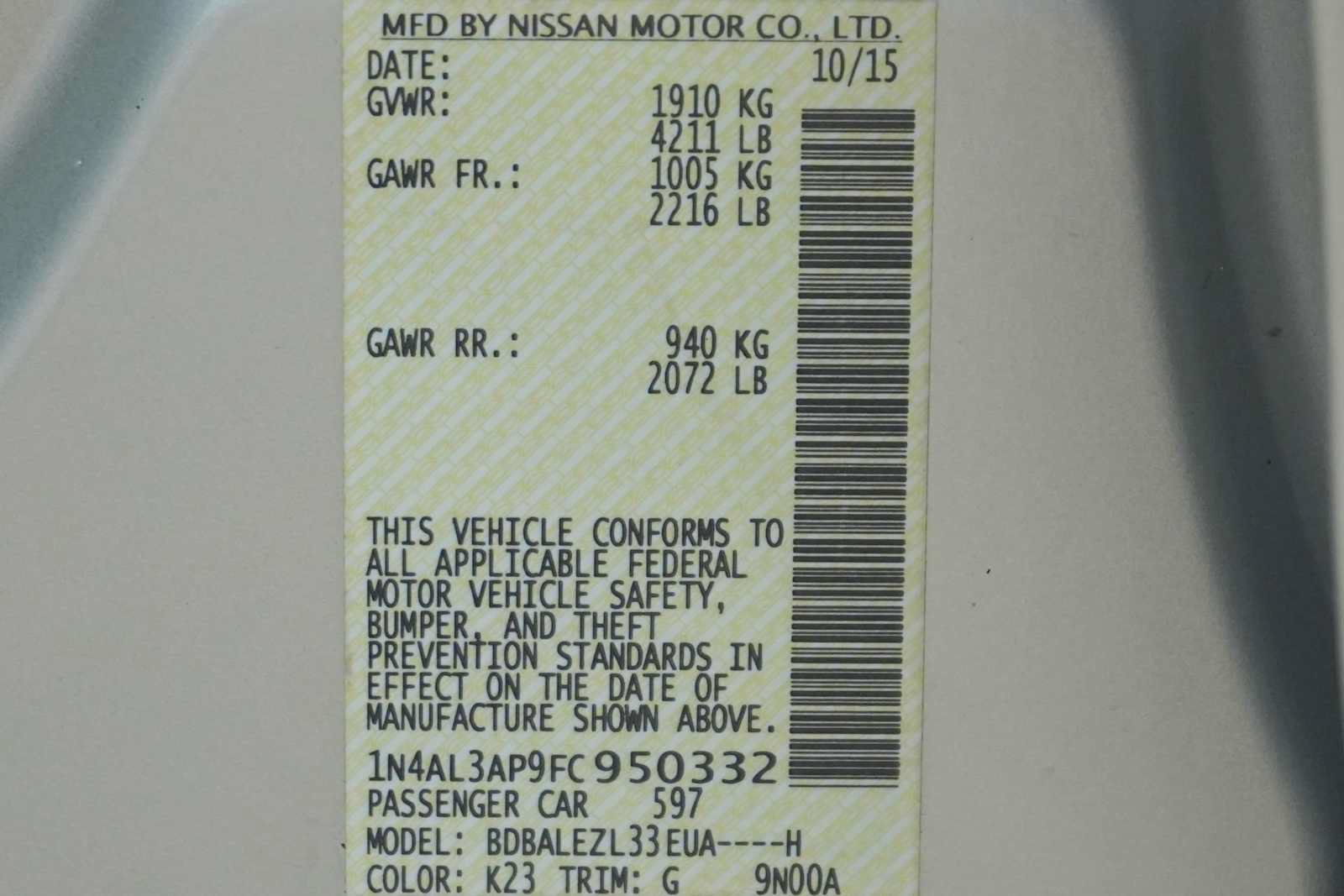 Used 2015 Nissan Altima 2.5 S w/ Power Driver Seat Package FWD image 30