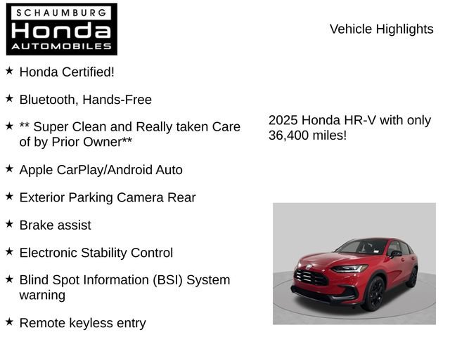 Certified 2025 Honda HR-V Sport image 14