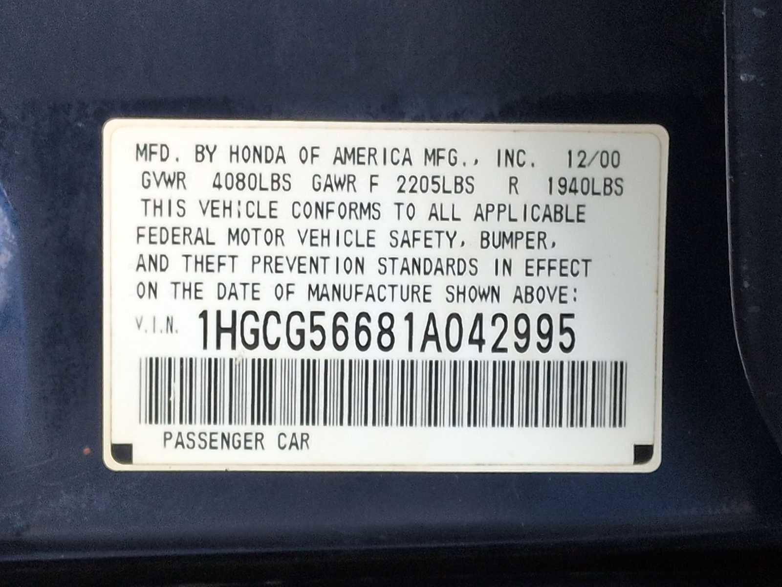 Used 2001 Honda Accord EX image 35