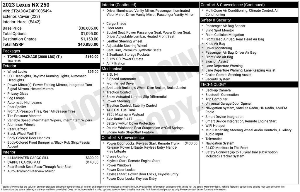 Used 2023 Lexus NX 250 FWD w/ Towing Package (2000 Lbs) image 5
