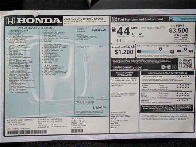 New 2025 Honda Accord Sport image 18