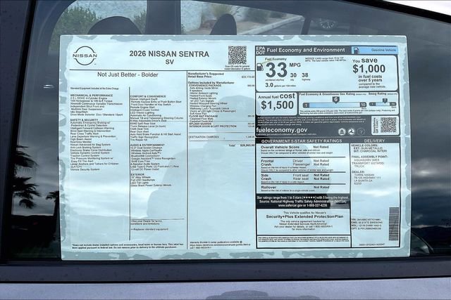 New 2026 Nissan Sentra SV w/ SV Convenience Package FWD image 17