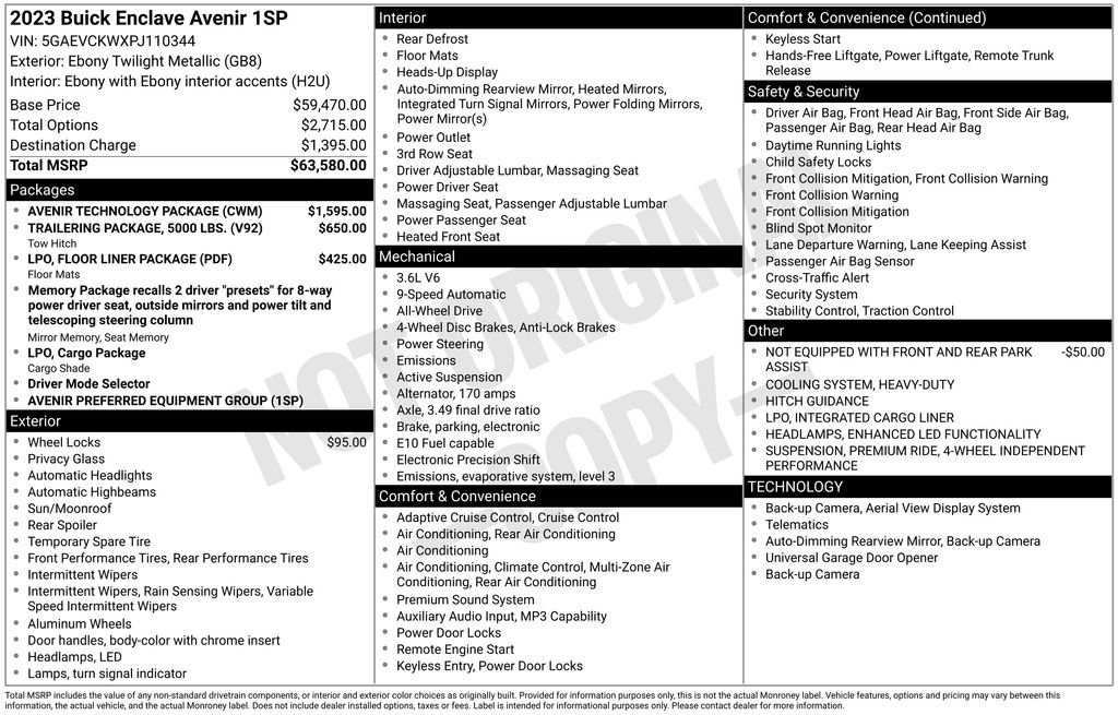 Used 2023 Buick Enclave Avenir w/ Avenir Technology Package image 28