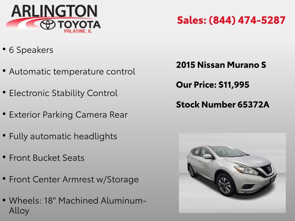 Used 2015 Nissan Murano S w/ Navigation Package AWD/4WD image 2