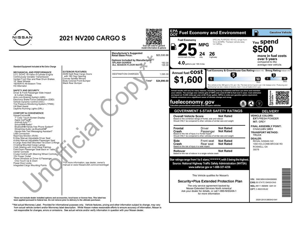 Used 2021 Nissan NV200 S image 17