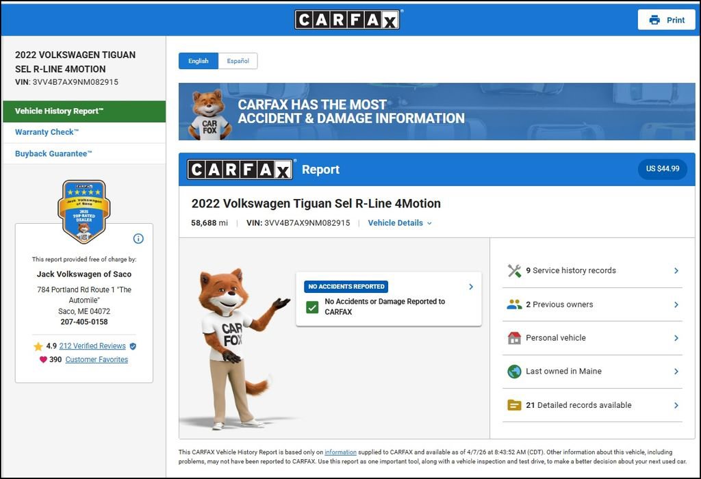 Used 2022 Volkswagen Tiguan SEL R-Line image 10