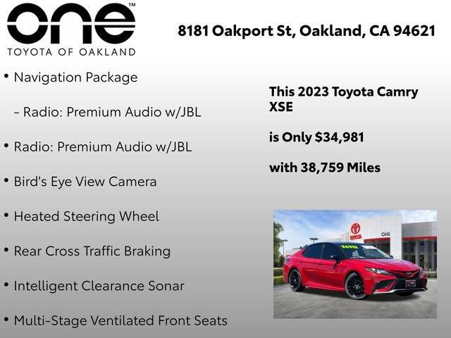 Certified 2023 Toyota Camry XSE w/ Navigation Package FWD image 12