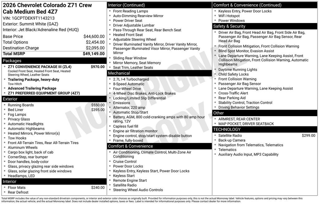 Used 2026 Chevrolet Colorado Z71 w/ Z71 Convenience Package 2 AWD/4WD image 6