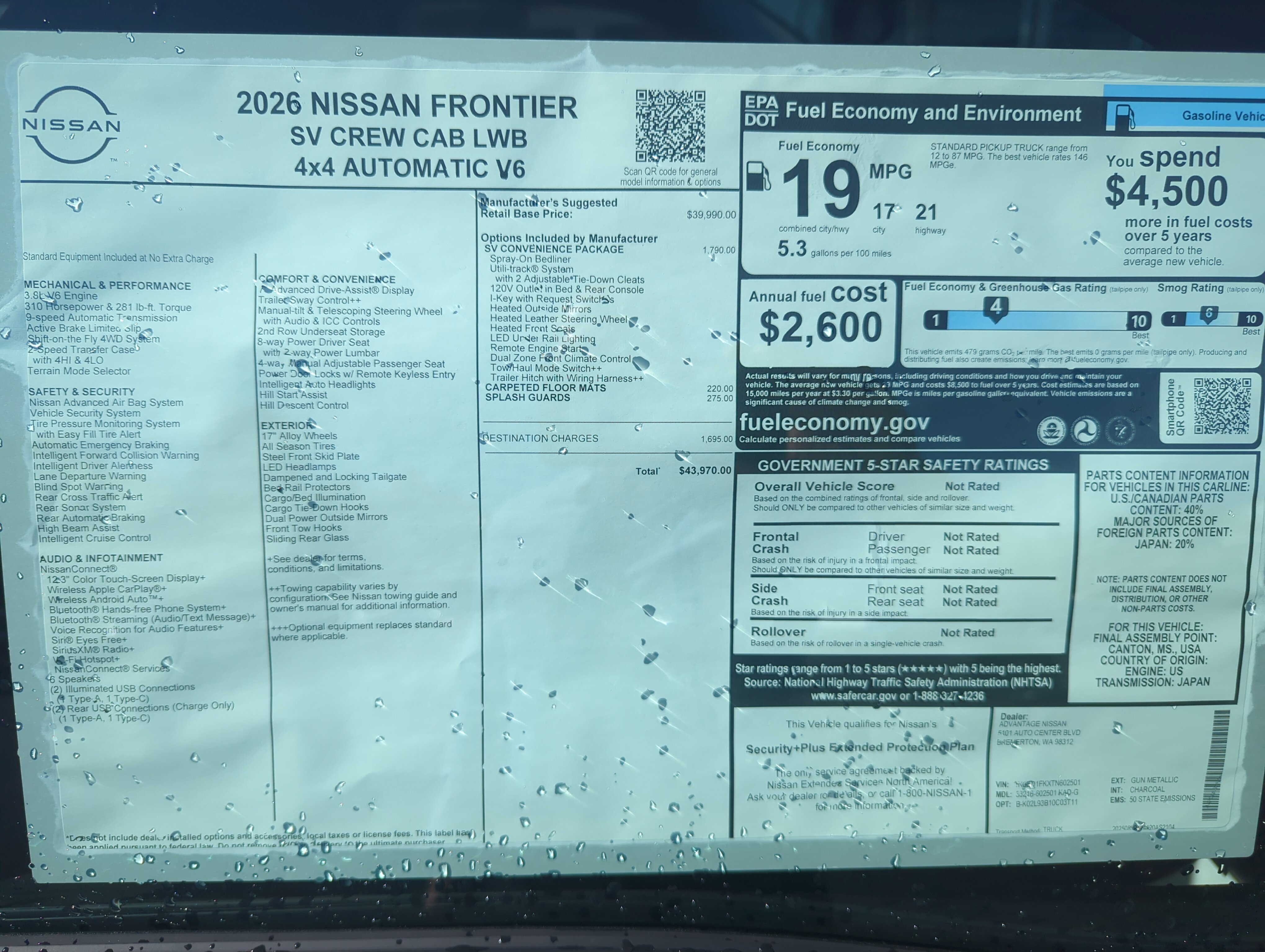 New 2026 Nissan Frontier SV w/ SV Convenience Package image 29