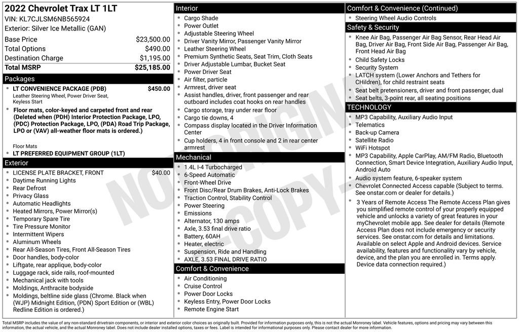 Used 2022 Chevrolet Trax LT w/ LT Convenience Package FWD image 3