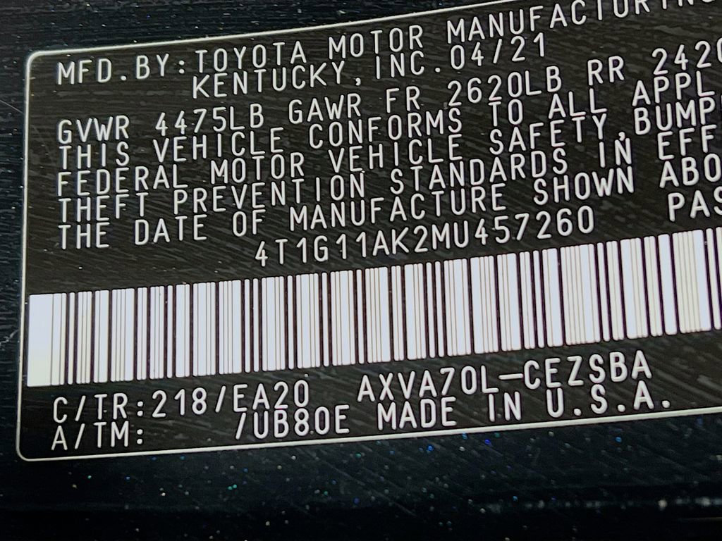 Certified 2021 Toyota Camry SE FWD image 29