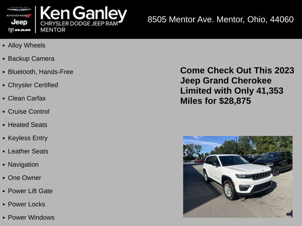 Certified 2023 Jeep Grand Cherokee Limited AWD/4WD image 5