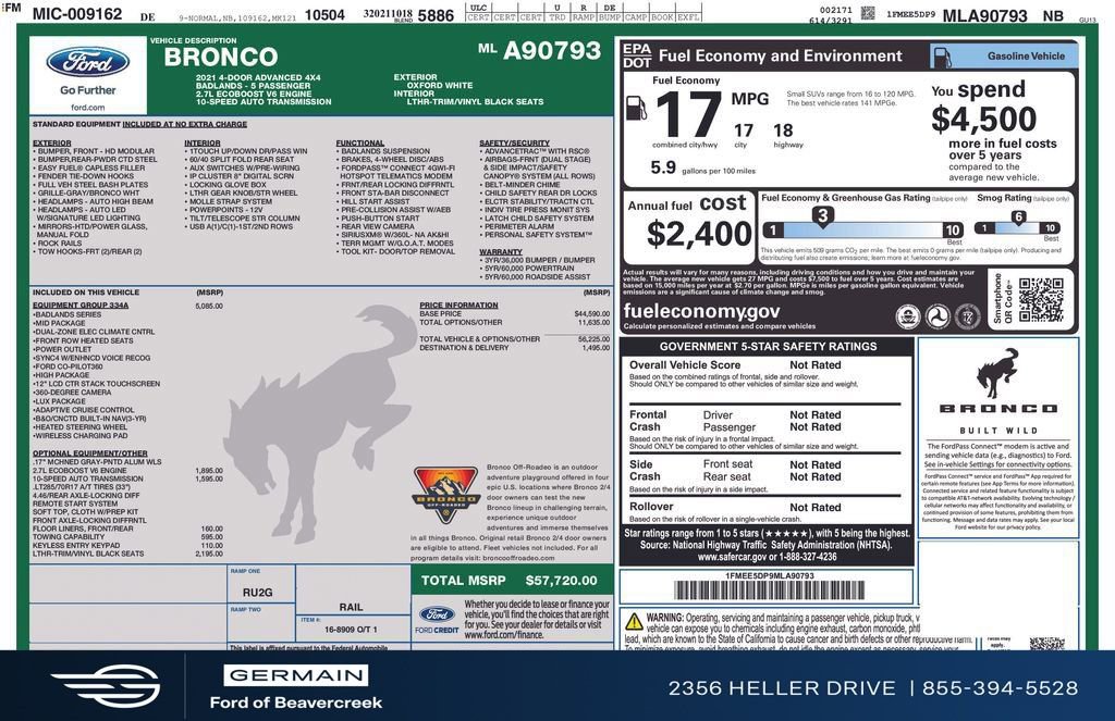 Certified 2021 Ford Bronco Badlands image 32