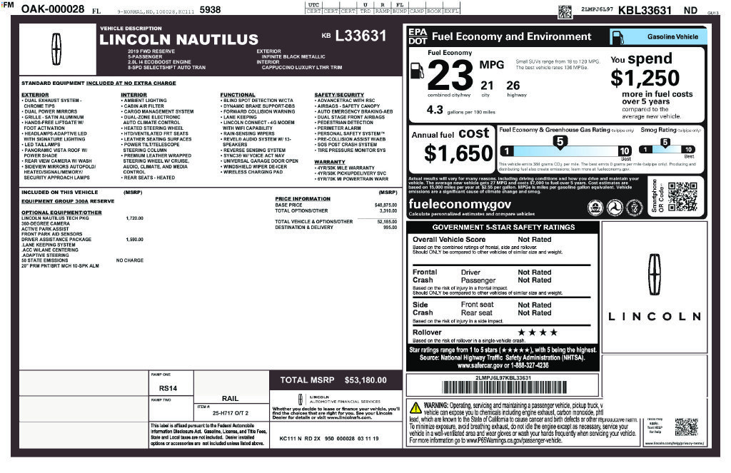 Used 2019 Lincoln Nautilus Reserve FWD image 31