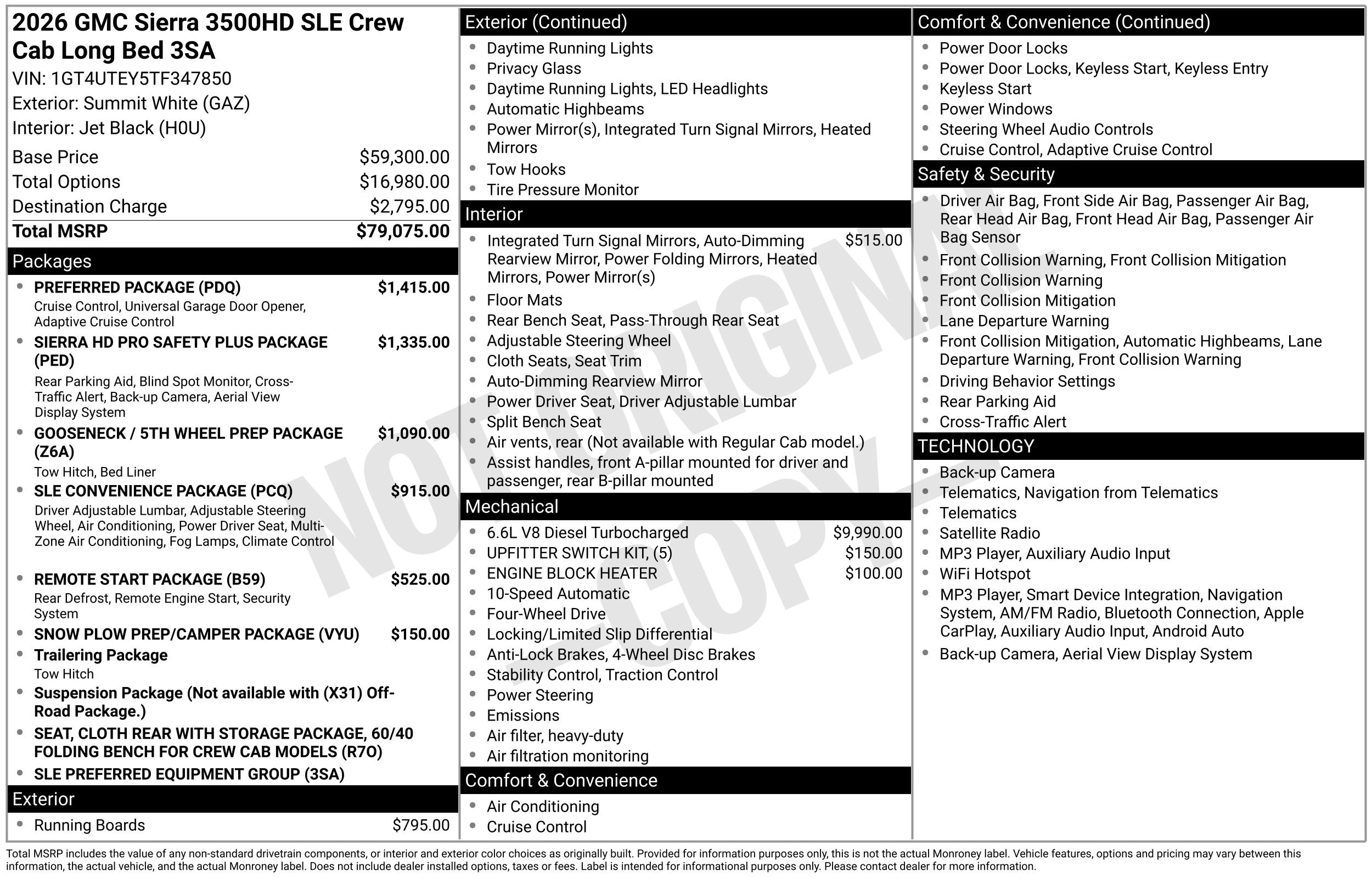 New 2026 GMC Sierra 3500 SLE w/ Preferred Package AWD/4WD image 3