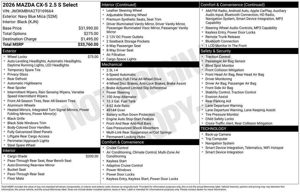 New 2026 MAZDA CX-5 Select AWD/4WD image 6