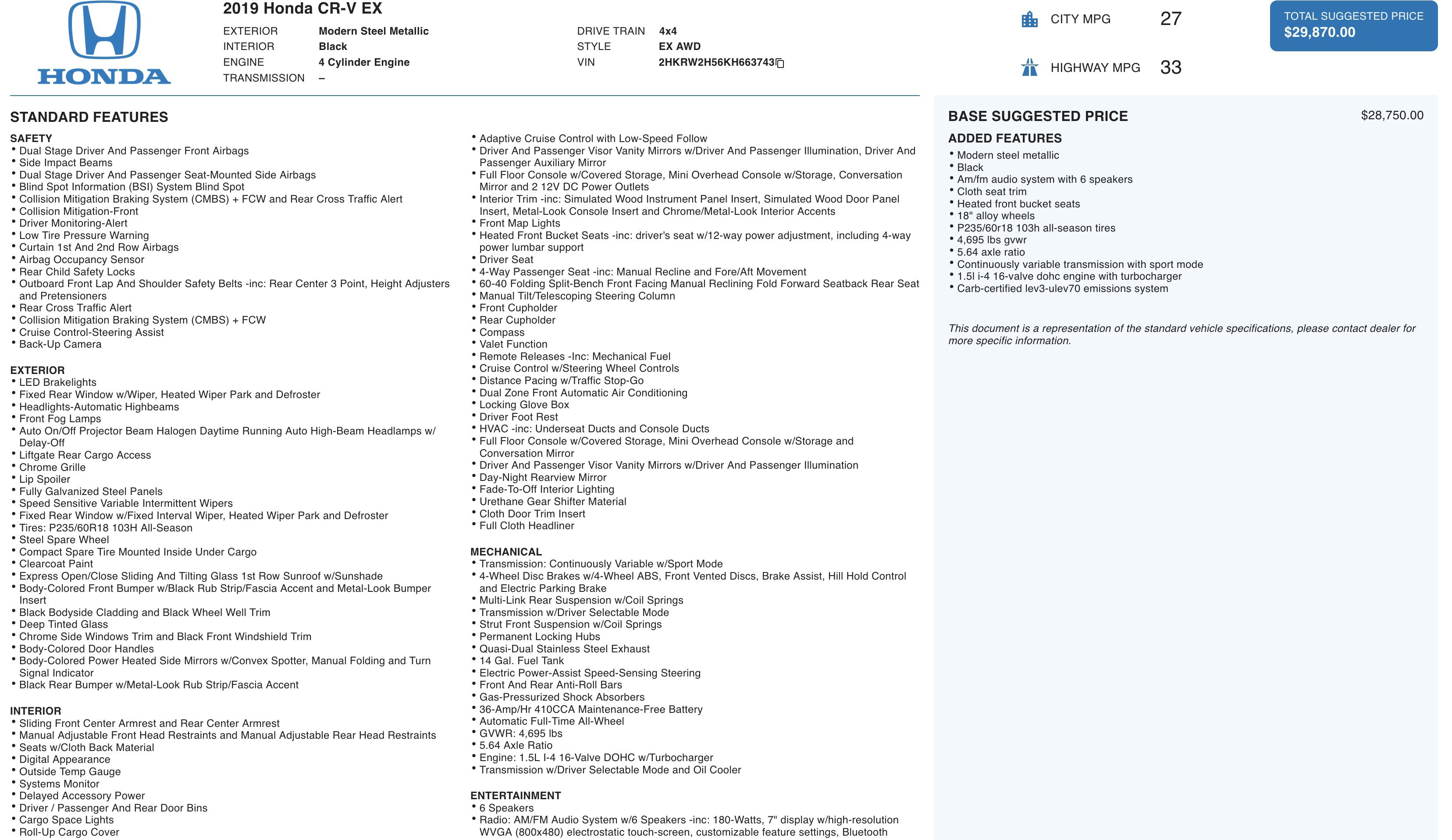 Used 2019 Honda CR-V EX image 5