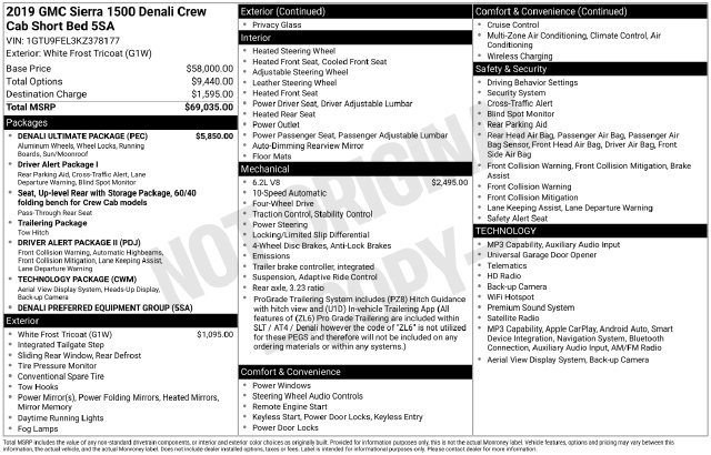Used 2019 GMC Sierra 1500 Denali w/ Denali Ultimate Package AWD/4WD image 29