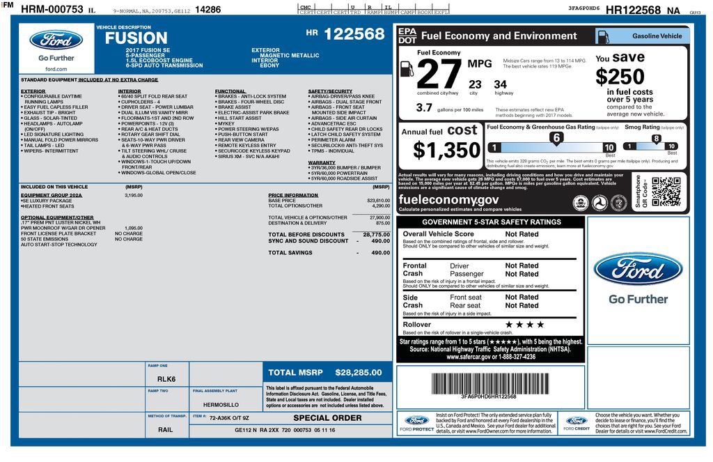 Used 2017 Ford Fusion SE FWD image 54