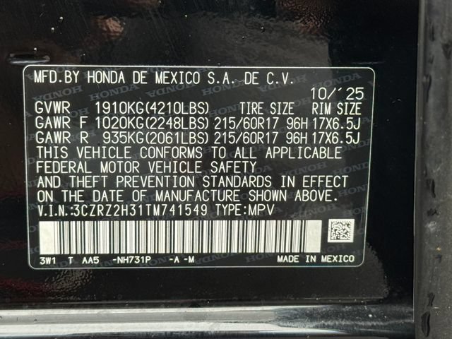 Certified 2026 Honda HR-V LX image 30