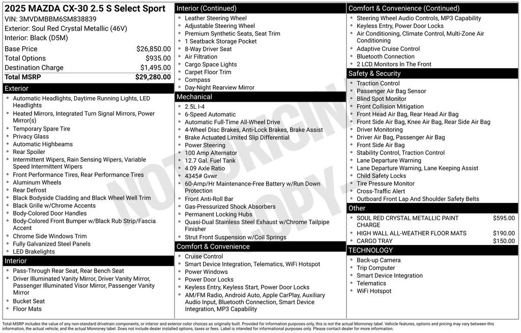 Used 2025 MAZDA CX-30 AWD 2.5 S w/ Select Sport Pkg image 32